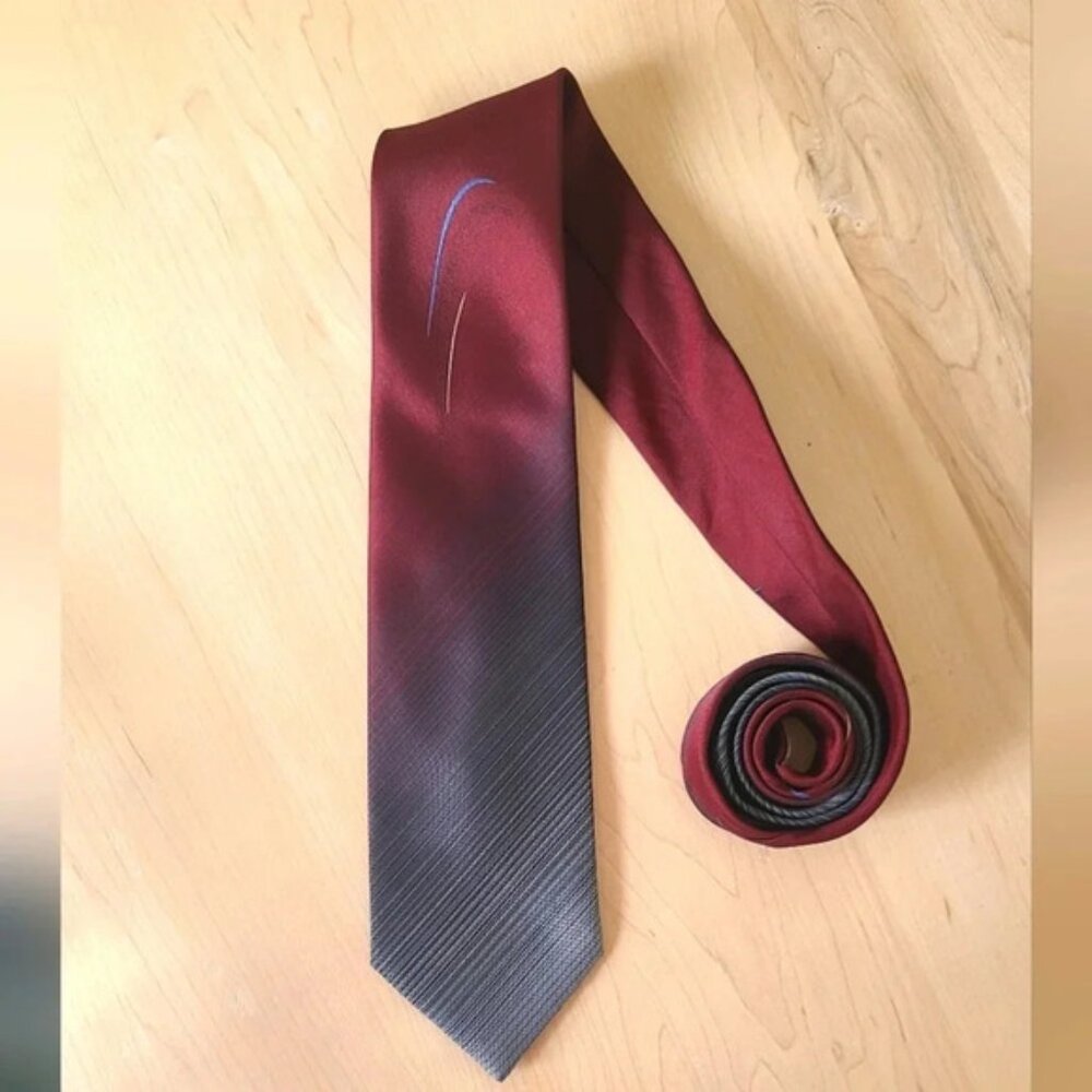 DIOR Vintage Tie Burgundy and Grey